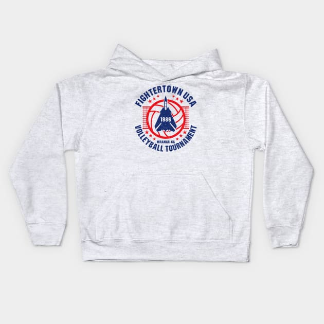 Fightertown USA Volleyball Tournament Kids Hoodie by Alema Art